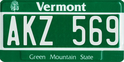 VT license plate AKZ569
