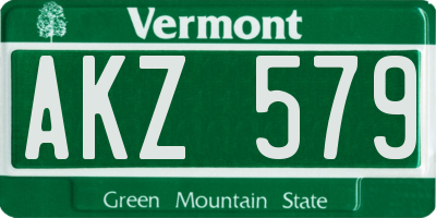 VT license plate AKZ579