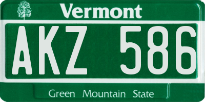 VT license plate AKZ586