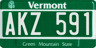VT license plate AKZ591