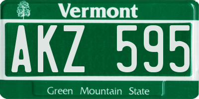 VT license plate AKZ595