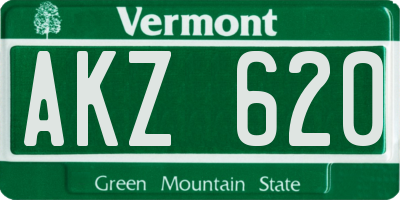 VT license plate AKZ620