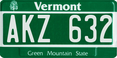 VT license plate AKZ632