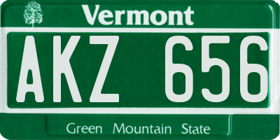 VT license plate AKZ656
