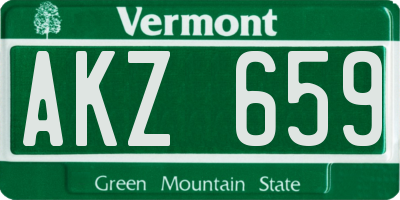 VT license plate AKZ659