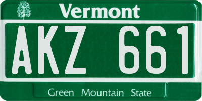 VT license plate AKZ661