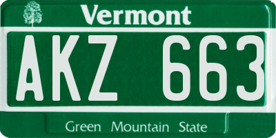 VT license plate AKZ663