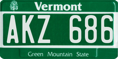 VT license plate AKZ686