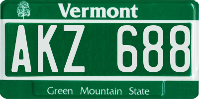 VT license plate AKZ688