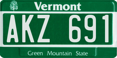 VT license plate AKZ691