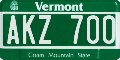 VT license plate AKZ700