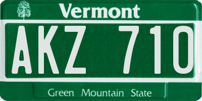 VT license plate AKZ710