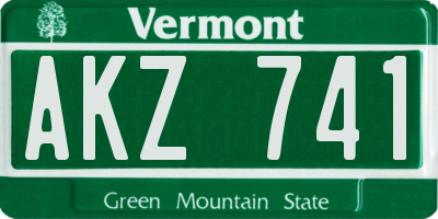 VT license plate AKZ741