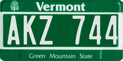 VT license plate AKZ744