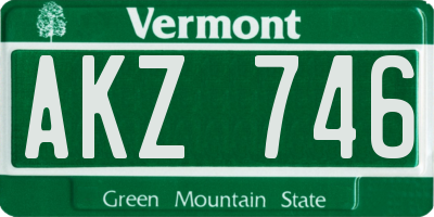 VT license plate AKZ746