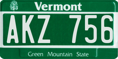 VT license plate AKZ756