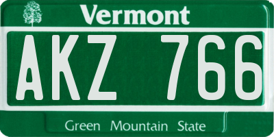 VT license plate AKZ766