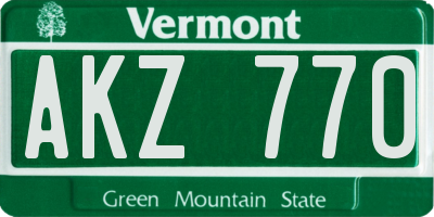 VT license plate AKZ770