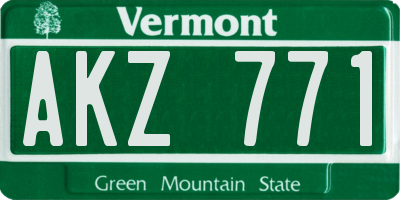 VT license plate AKZ771