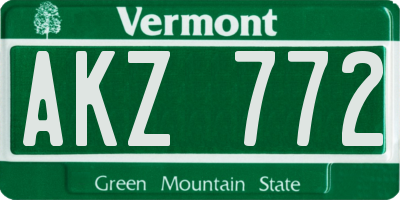 VT license plate AKZ772