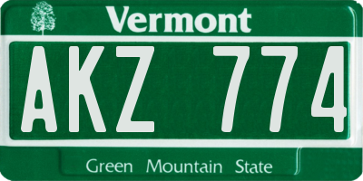 VT license plate AKZ774