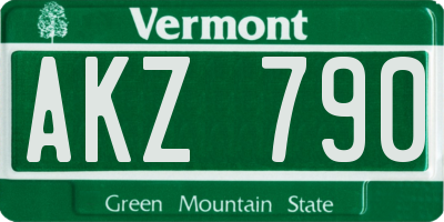 VT license plate AKZ790