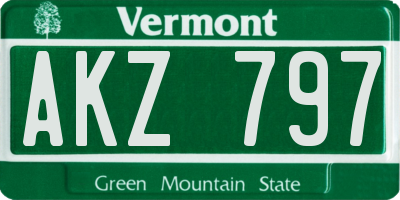 VT license plate AKZ797
