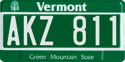 VT license plate AKZ811