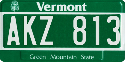 VT license plate AKZ813