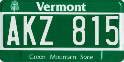 VT license plate AKZ815