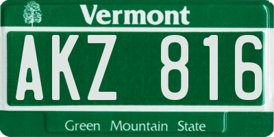 VT license plate AKZ816