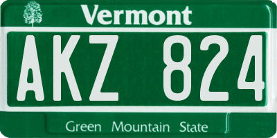 VT license plate AKZ824