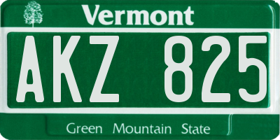 VT license plate AKZ825