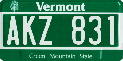 VT license plate AKZ831