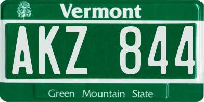 VT license plate AKZ844