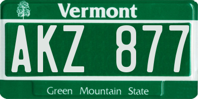 VT license plate AKZ877