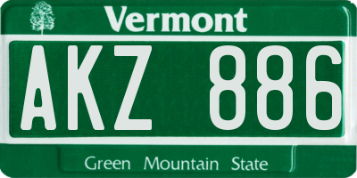 VT license plate AKZ886