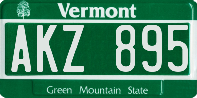 VT license plate AKZ895