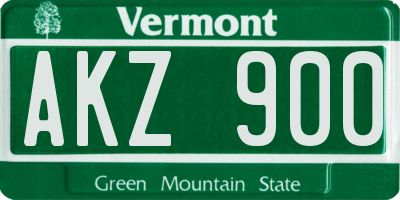 VT license plate AKZ900