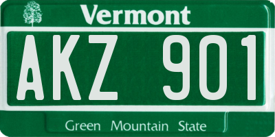 VT license plate AKZ901