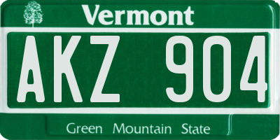 VT license plate AKZ904