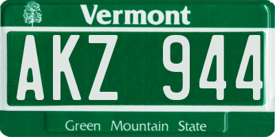 VT license plate AKZ944
