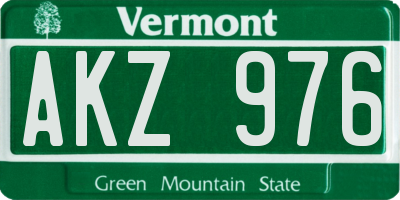VT license plate AKZ976