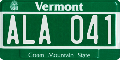 VT license plate ALA041