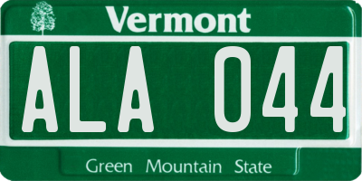 VT license plate ALA044