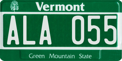 VT license plate ALA055