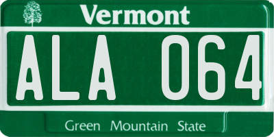 VT license plate ALA064