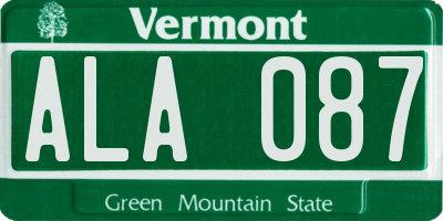 VT license plate ALA087