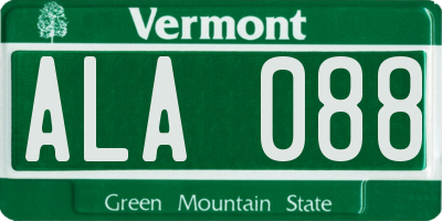 VT license plate ALA088