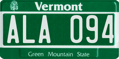 VT license plate ALA094